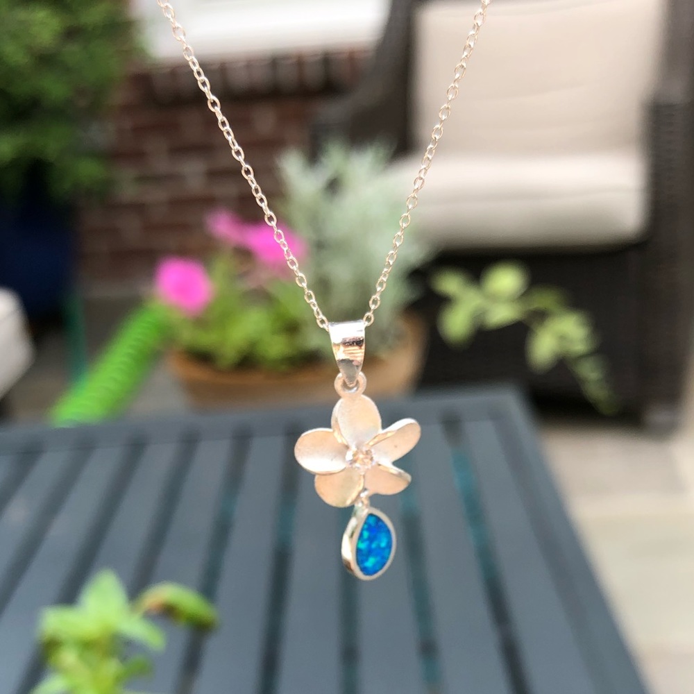 Blue Fire Opal Necklace